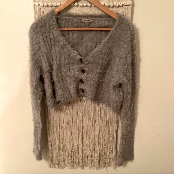 Fuzzy cropped cardigan - Picture 4 of 7